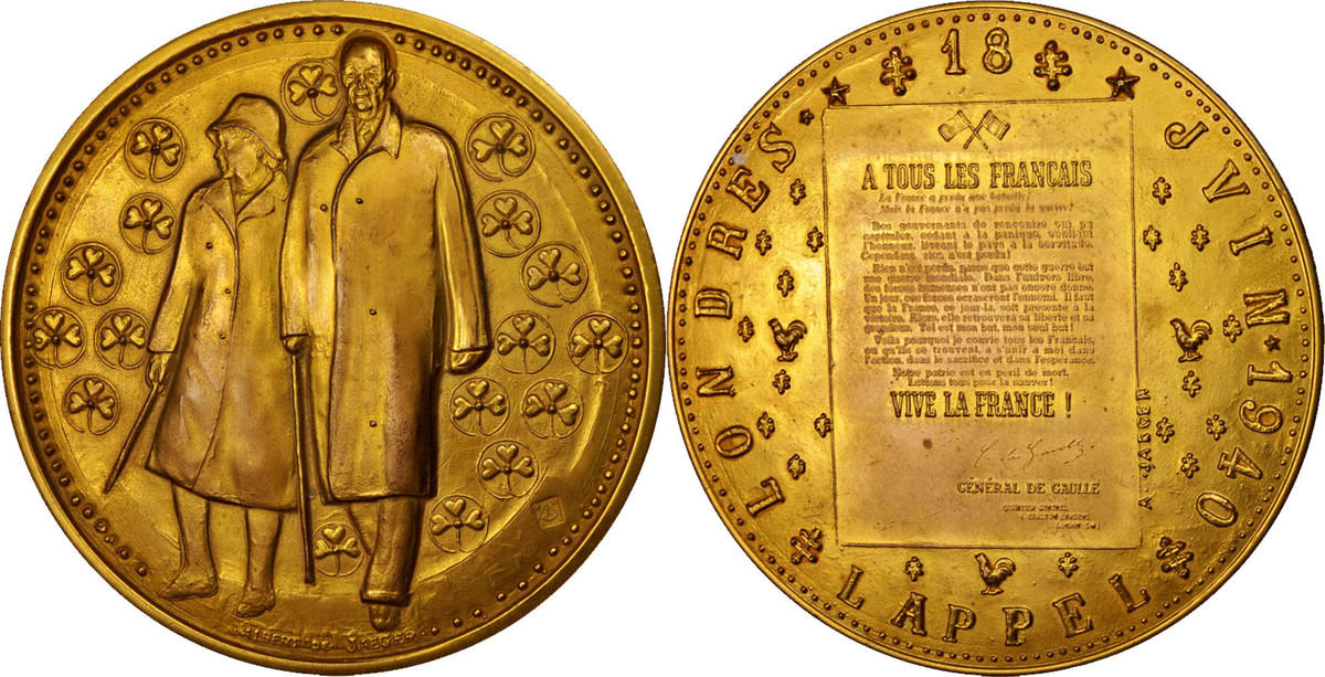 Ancienne Médaille En Bronze Du Général De Gaulle - XXe Siècle - Mémorial A. De Jaeger