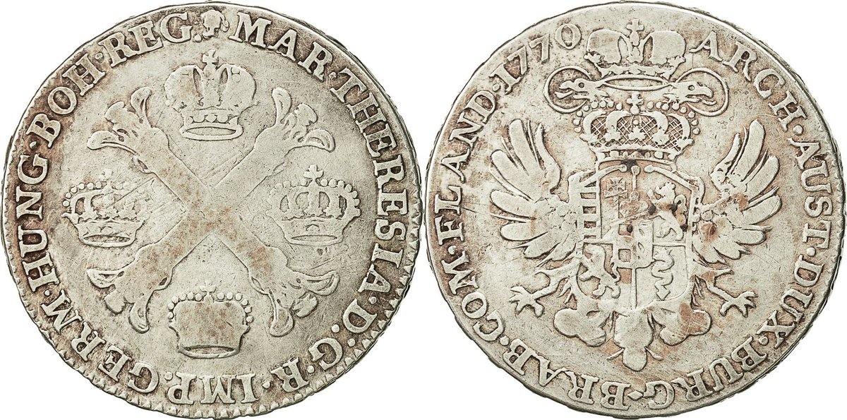 AUSTRIAN NETHERLANDS 1/2 Kronenthaler 1770 (B) Monnaie, Maria Theresa ...