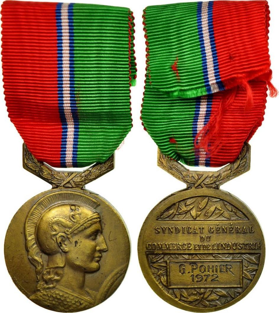 Médaille D'Honneur Du Ministère Du Commerce Et De L'Industrie, France 1909