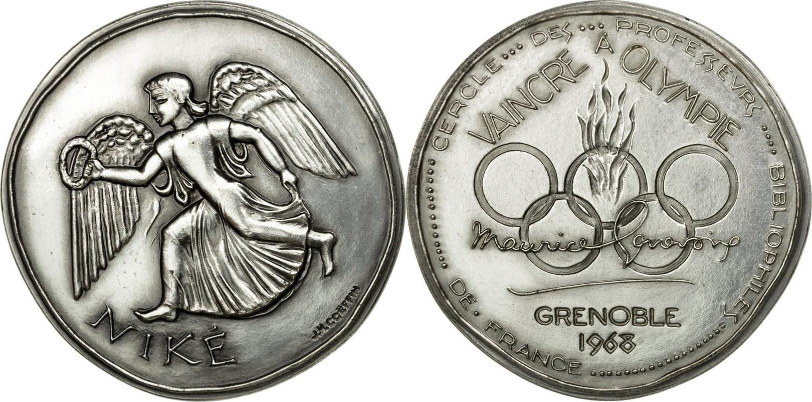 Rare Médaille des Jeux Olympiques, Niké, Grenoble 1968