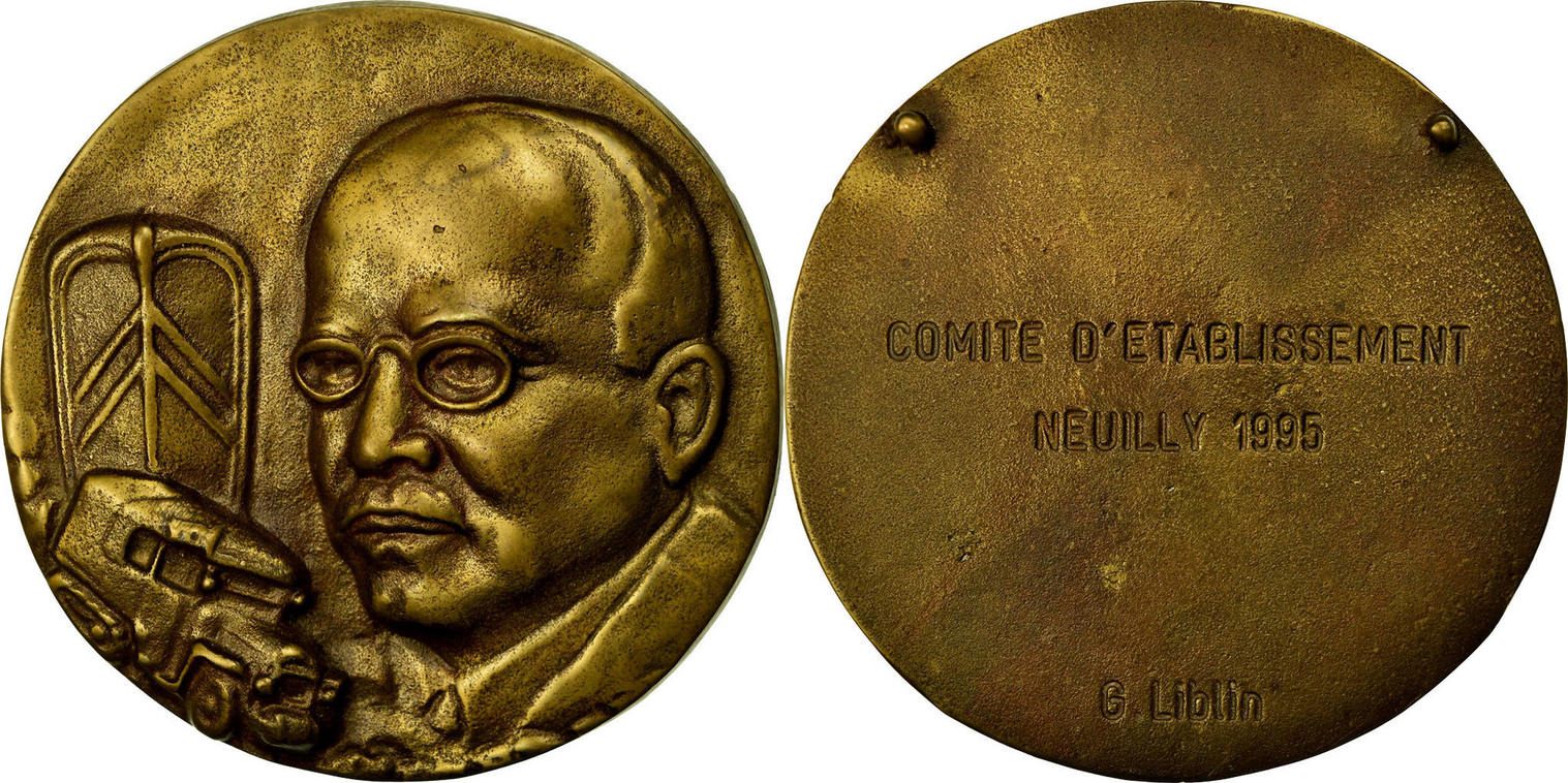 France Médaille 1995 Automobile, André Citroën, Liblin, Bronze SUP