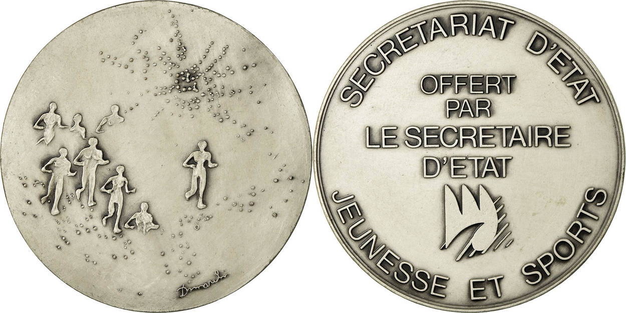 #713357 Offert par le Secrétaire d'Etat France Jeunesse et Sport Medal Dem 
