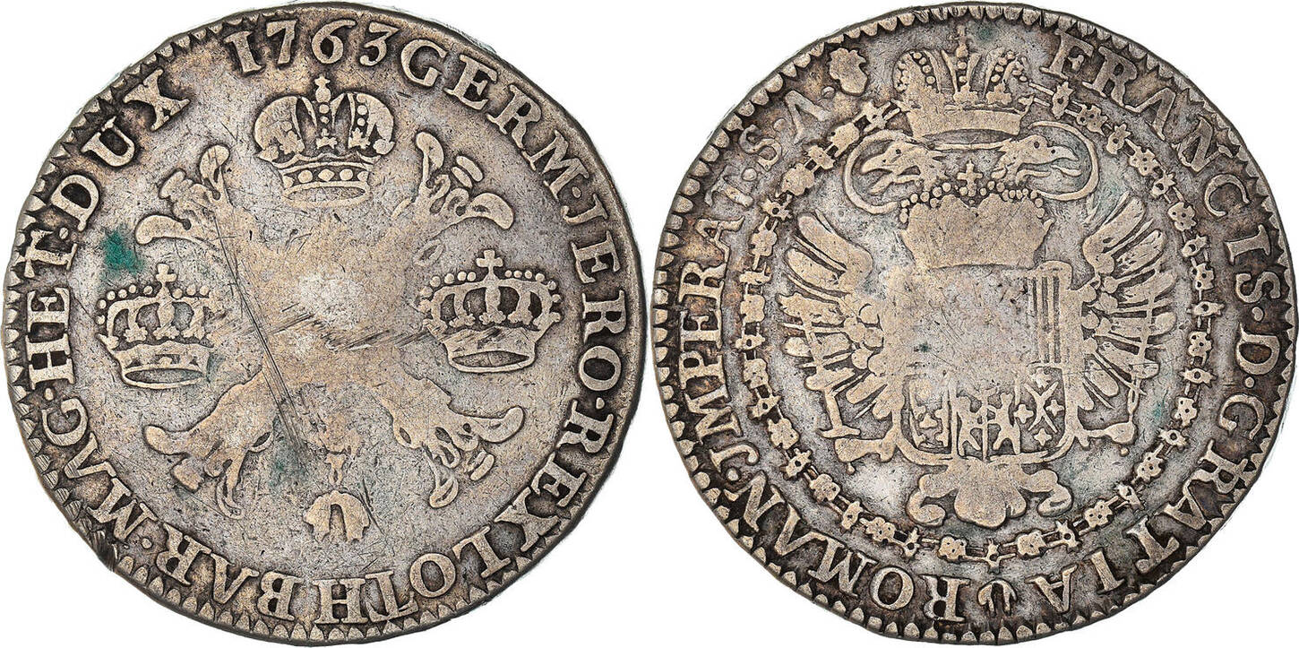 Pays-Bas Autrichiens 1/2 Kronenthaler 1763 (B) Monnaie, AUSTRIAN ...