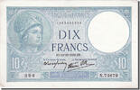 France 10 Francs Billet, 10 F 1916-1942 ''Minerve'', 1939-10-19 -