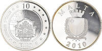 Malte 10 Euro Auberge D'Italie, Proof, Argent, KM:140 -