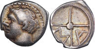 Obole Monnaie, Massalia, Marseille, Rare portrait, Argent -