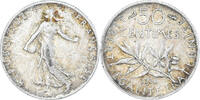 France 50 Centimes Monnaie, Semeuse, Paris, Argent, KM:854 -
