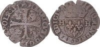 France Douzain aux deux H Monnaie, Limoges, Henri III, Billon -