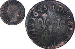 France Double Tournois Monnaie, Louis XIII, Double tournois de Warin, tête à gauche, Double -