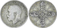 Grande-Bretagne Florin, Two Shillings George V, Argent, KM:817a -