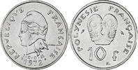 Polynésie française 10 Francs Paris, Nickel, KM:8 -