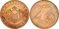 Monaco 2 Euro Cent Rainier III, Paris, Cuivre plaqué acier, KM:168 -