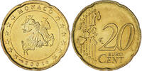 Monaco 20 Euro Cent Rainier III, Paris, Laiton, KM:171 -