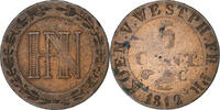 États allemands 5 Centimes Etats allemands, WESTPHALIA, Jerome, Cassel, Cuivre -