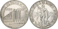 50 Francs, 50 Frank 1935 Brussels Belgien Leopold III, Brussels, Silber, VZ, KM:107.1 VZ