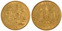 Communauté économique des États de l'Afrique de l' 10 Francs Monnaie, West African States, Laiton, KM:E12 -