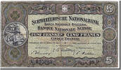 Suisse 5 Franken Billet, 1949-01-20 -