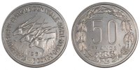 États de l'Afrique équatoriale 50 Francs Monnaie, Copper-nickel -