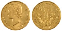 Afrique-Occidentale française 5 Francs Monnaie, French West Africa, Aluminum-Bronze, Lecompte:23 -