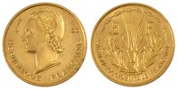 Afrique-Occidentale française 5 Francs Monnaie, French West Africa, Aluminum-Bronze, Lecompte:23 -