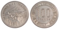 République Centrafricaine 100 Francs Monnaie, Nickel, KM:E2 -