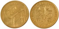 Communauté économique des États de l'Afrique de l' 25 Francs Monnaie, West African States, Aluminum-Bronze, KM:9 -