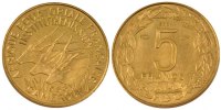 Cameroun 5 Francs Monnaie, Paris, Aluminum-Bronze, KM:E7 -