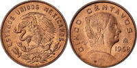 Mexique 5 Centavos Monnaie, Mexico City, Laiton, KM:426 -