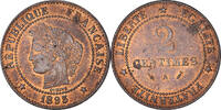 France 2 Centimes Monnaie, Cérès, Paris, Bronze, Gadoury:105 -