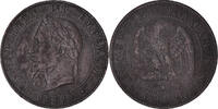 France 2 Centimes Monnaie, Napoleon III, Paris, Bronze -