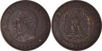 France 2 Centimes Monnaie, Napoléon III, Bordeaux, Bronze -