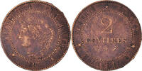France 2 Centimes Monnaie, Cérès, Paris, Bronze, Gadoury:105 -