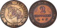 France 2 Centimes Monnaie, Cérès, Paris, Bronze, Gadoury:105 -