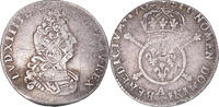 France 1/12 Ecu aux insignes Monnaie, Louis XIV, Paris, Rare -