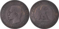 France 10 Centimes Monnaie, Napoleon III, Bordeaux, Bronze -