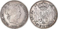 Philippines 50 Centimos Monnaie, Isabel II, Argent, KM:147 -