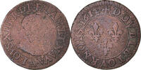 France Double Tournois Monnaie, Louis XIII, Paris, Cuivre -