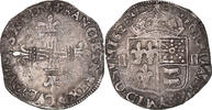 France 1/4 d'écu de Béarn Monnaie, Louis XIII, Morlaas, Argent -