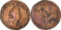 France Liard de France Monnaie, Louis XIV, Amiens, Cuivre -
