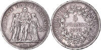France 5 Francs Monnaie, Hercule, Paris, Rare, Argent, Gadoury:745 -