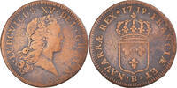 France Sol Monnaie, Louis XV, Sol au buste enfantin, Rouen, Cuivre -