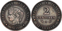 France 2 Centimes Monnaie, Cérès, Paris, Bronze, Gadoury:105 -