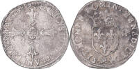 France 1/4 d'écu à la croix feuillue de face Monnaie, Henri IV -