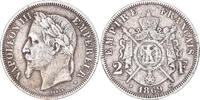 France 2 Francs Monnaie, Napoleon III, Strasbourg, Argent -