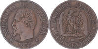 France 5 Centimes Monnaie, Napoleon III, Strasbourg, Rare, Bronze -