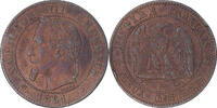 France 2 Centimes Monnaie, Napoleon III, Strasbourg, Bronze -