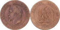 France 10 Centimes Monnaie, Napoleon III, Strasbourg, Bronze -