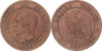 France 10 Centimes Monnaie, Napoleon III, Paris, Bronze -
