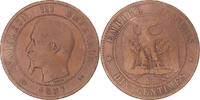France 10 Centimes Monnaie, Napoleon III, Rouen, Bronze -