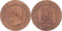 France 10 Centimes Monnaie, Napoleon III, Bordeaux, Bronze -